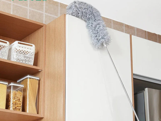 2.8m Microfiber Duster with Telescopic Stainless Steel Pipe –  Perfect for Ceiling, Fans, and Furniture Cleaning
