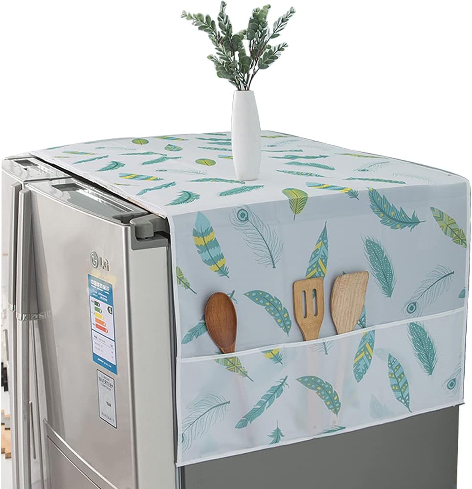 Refrigerator Dust Cover with Storage Pockets