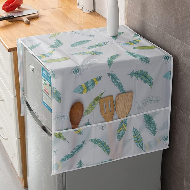 Refrigerator Dust Cover with Storage Pockets