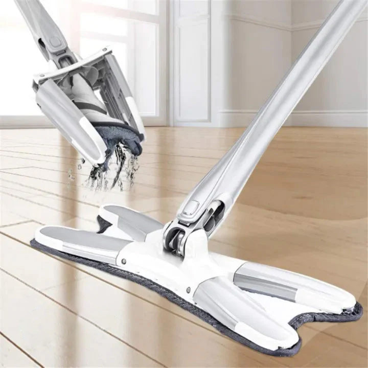 Zidello Aurora X-Shape Rotating Microfiber Floor Mop – Self-Wringing (Random Colors)