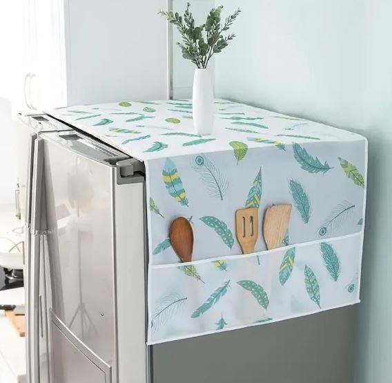 Refrigerator Dust Cover with Storage Pockets