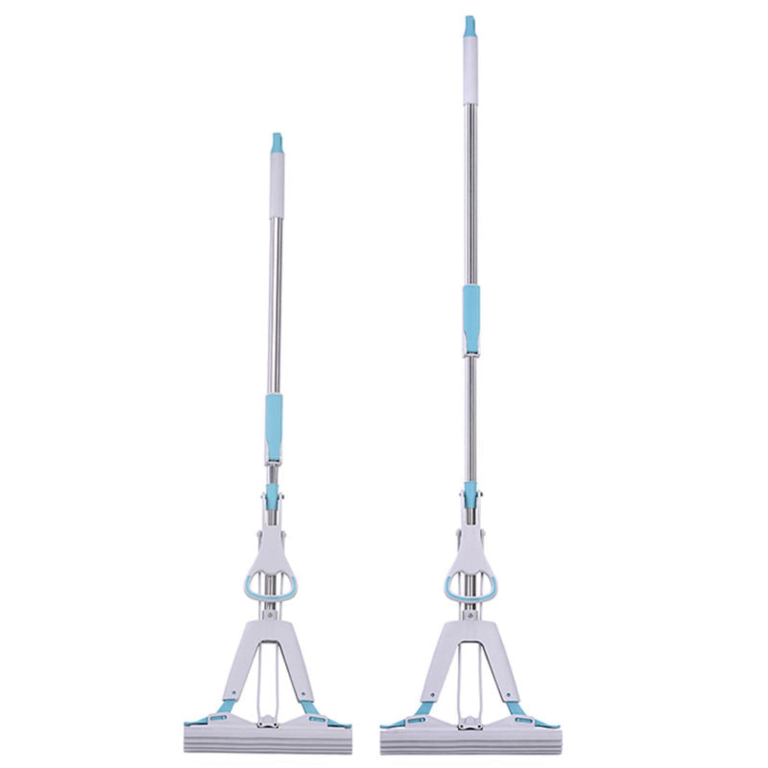 Zidello Double Squeeze Floor Sponge Mop – Hands-Free Cleaning Mop with Super Absorbent PVA Sponge for Home, Kitchen, and Office Floors