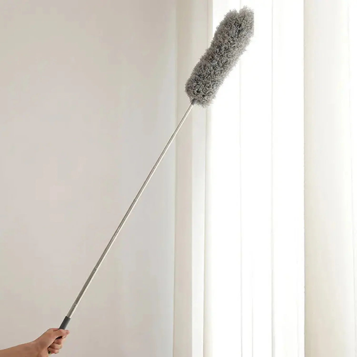 2.8m Microfiber Duster with Telescopic Stainless Steel Pipe –  Perfect for Ceiling, Fans, and Furniture Cleaning