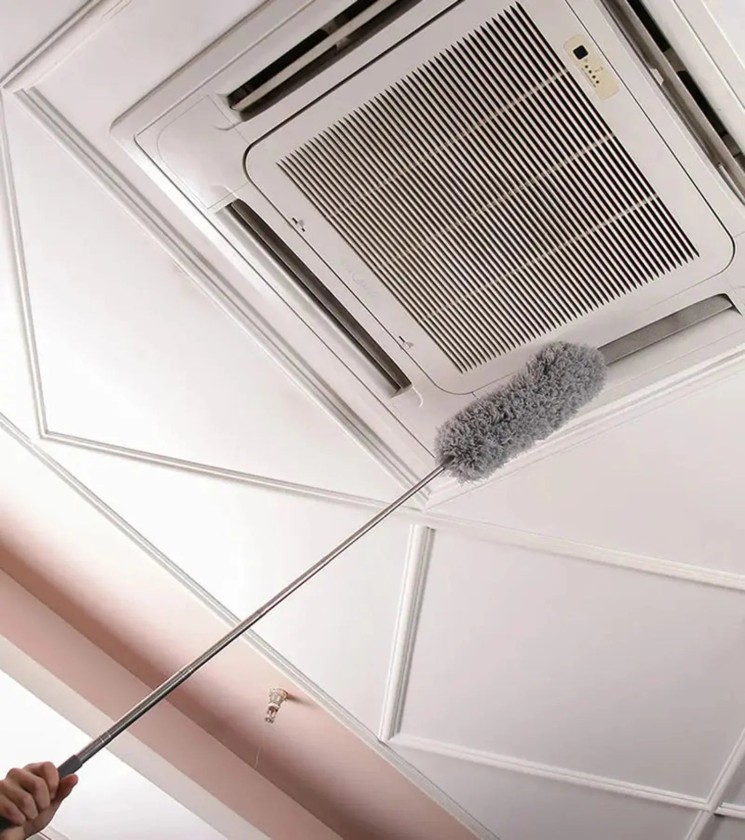 2.8m Microfiber Duster with Telescopic Stainless Steel Pipe –  Perfect for Ceiling, Fans, and Furniture Cleaning