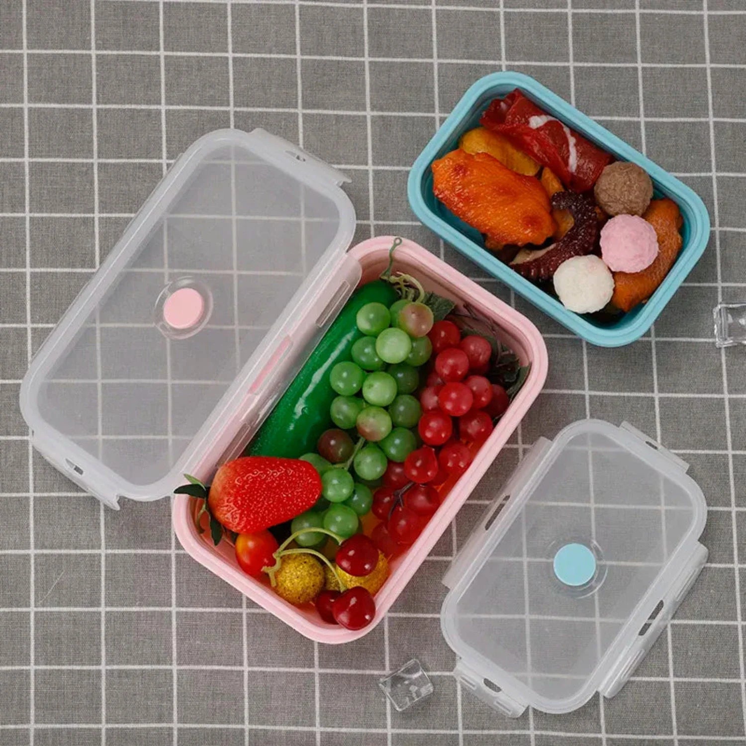 Collapsible Silicone Food Silicone Storage Containers with Lids – Stackable, BPA-Free, Microwave, Freezer Safe