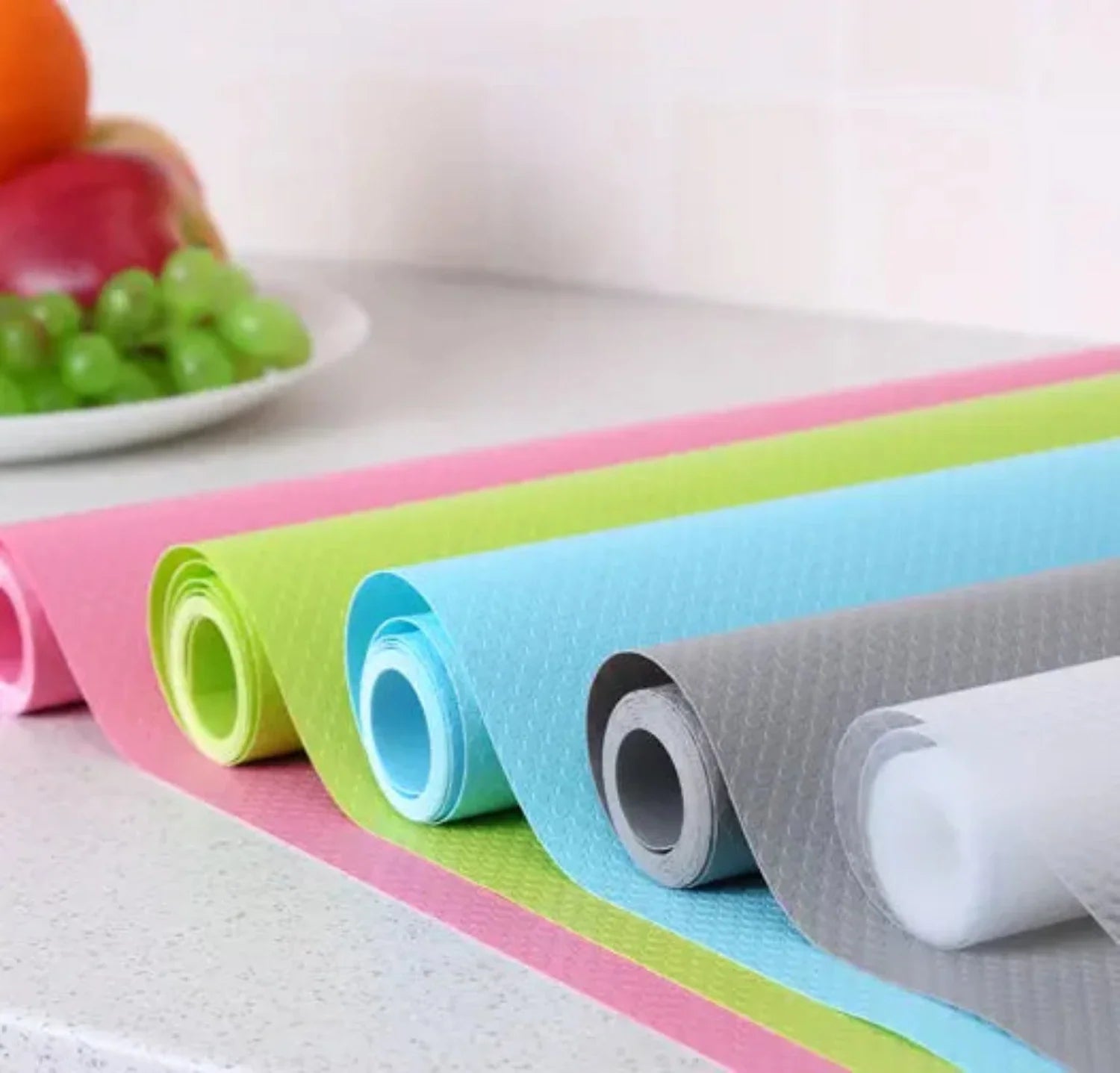 Anti-Slip Drawer and Fridge Mat - PVC Sheet Roll (45cm x 150cm) for Cabinets, Shelves, and Refrigerators