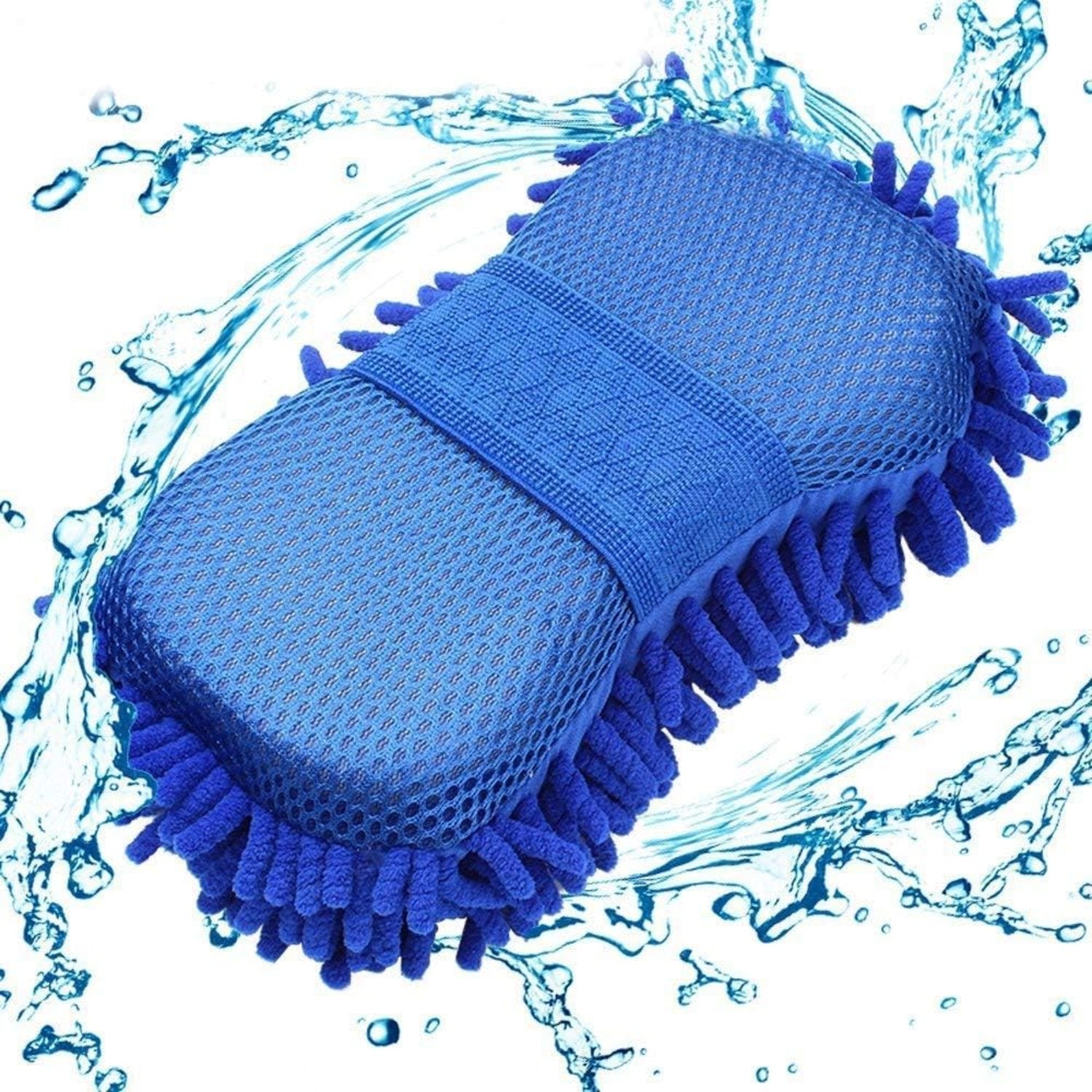 Microfiber Sponge Pad with Grip Handle for Car Washing and Cleaning by ZIDELLO