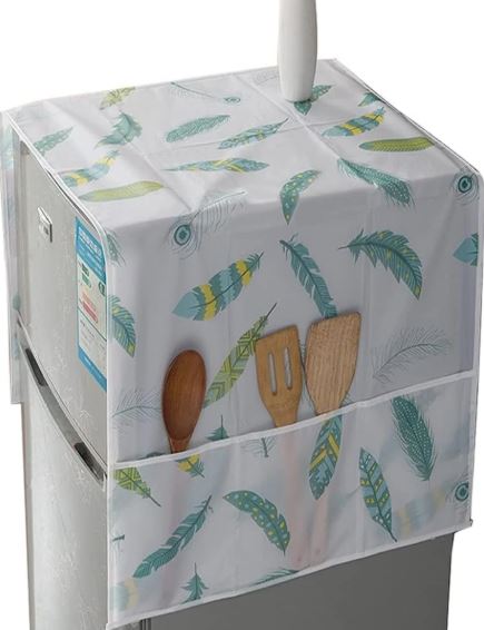 Refrigerator Dust Cover with Storage Pockets