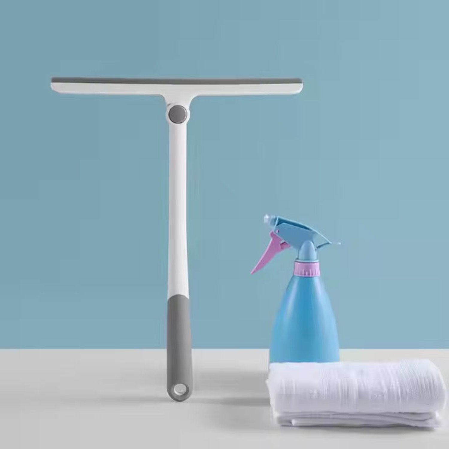 Zidello Rotating Glass Cleaning Tool – Silicone Blade Window and Mirror Squeegee for Streak-Free Cleaning