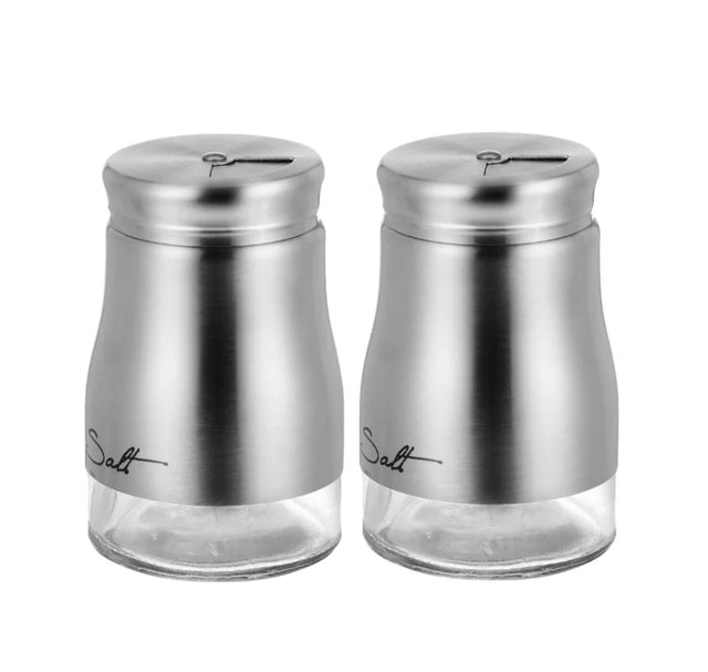 Salt & Pepper Glass Shaker Set – Premium Round Glass Spice Dispensers for Kitchen & Dining