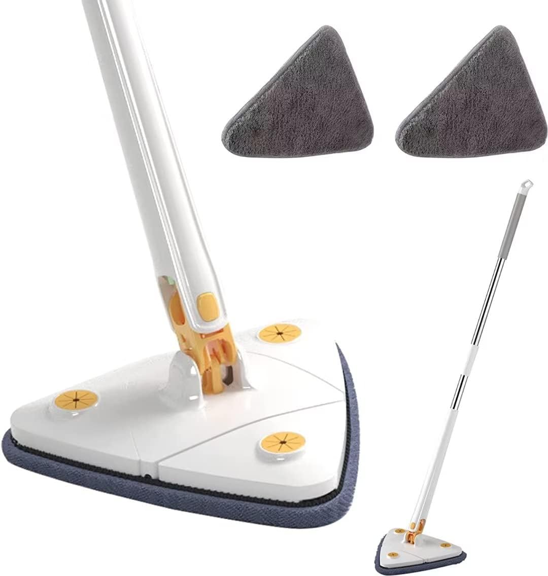 Zidello Triangle Microfiber Mop – Self-Wringing Floor Dust Mop for Home Cleaning