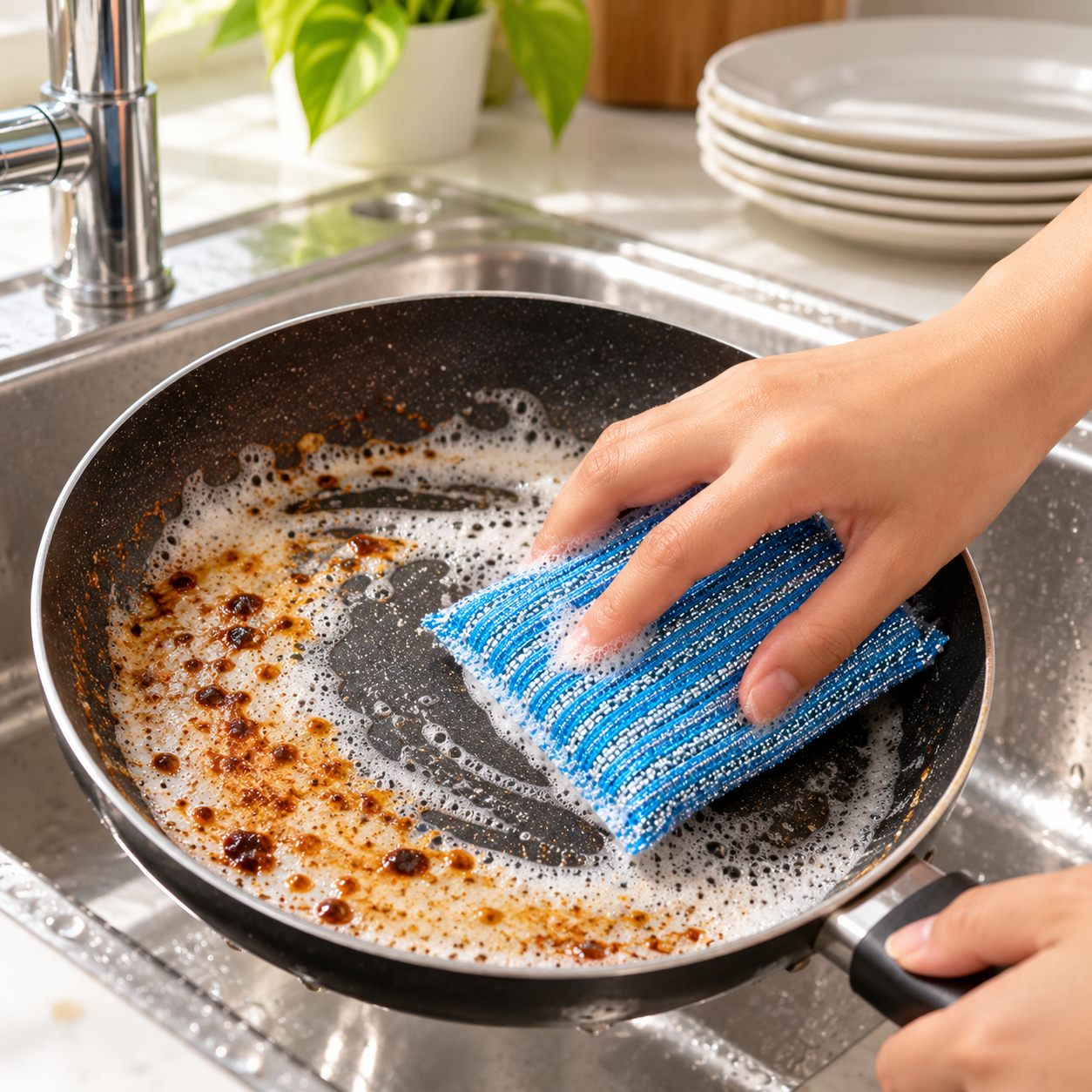 Zidello Pro Cleaning Sponge – Multi-Purpose Scrubbing Sponge for Dishes, Pots & Pans (Pack of 4)