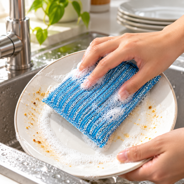 Zidello Pro Cleaning Sponge – Multi-Purpose Scrubbing Sponge for Dishes, Pots & Pans (Pack of 4)