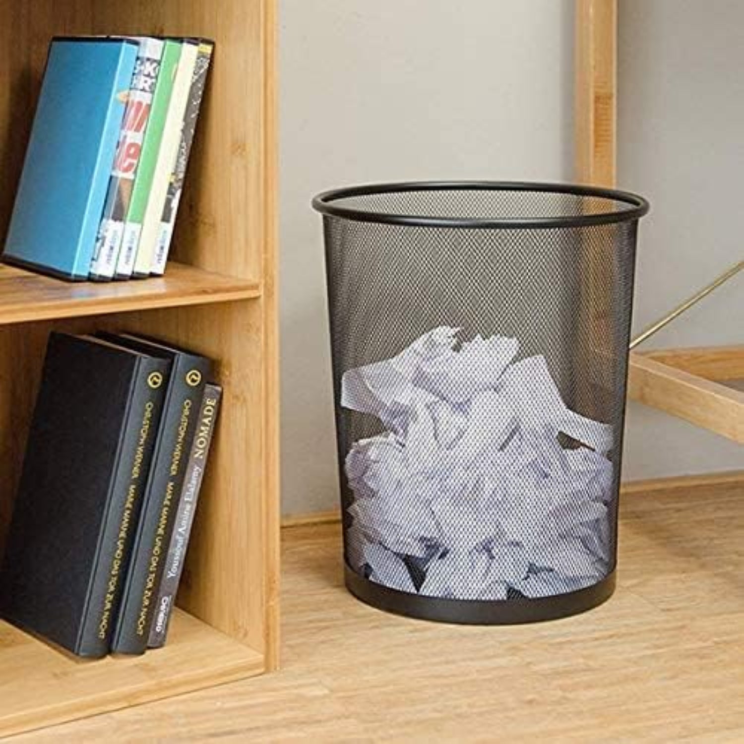 Zidello compact metal mesh dustbin for home and office, lightweight and durable waste bin