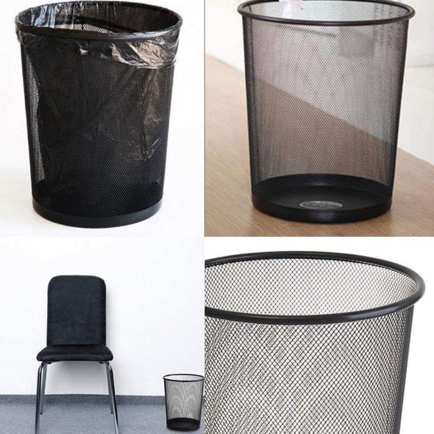 Zidello compact metal mesh dustbin for home and office, lightweight and durable waste bin