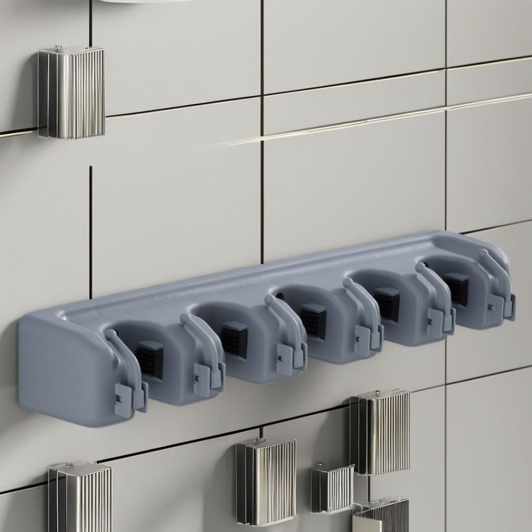 Organize your cleaning tools with Zidello wall-mounted mop and broom holder