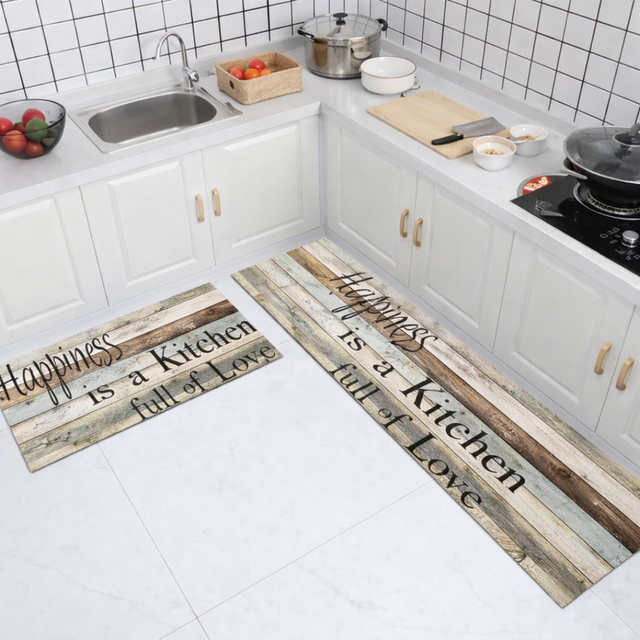Zidello Premium Kitchen Runner Mat Set – Anti-Fatigue Foam, Easy-Clean Decorative Floor Mats (Random Designs)