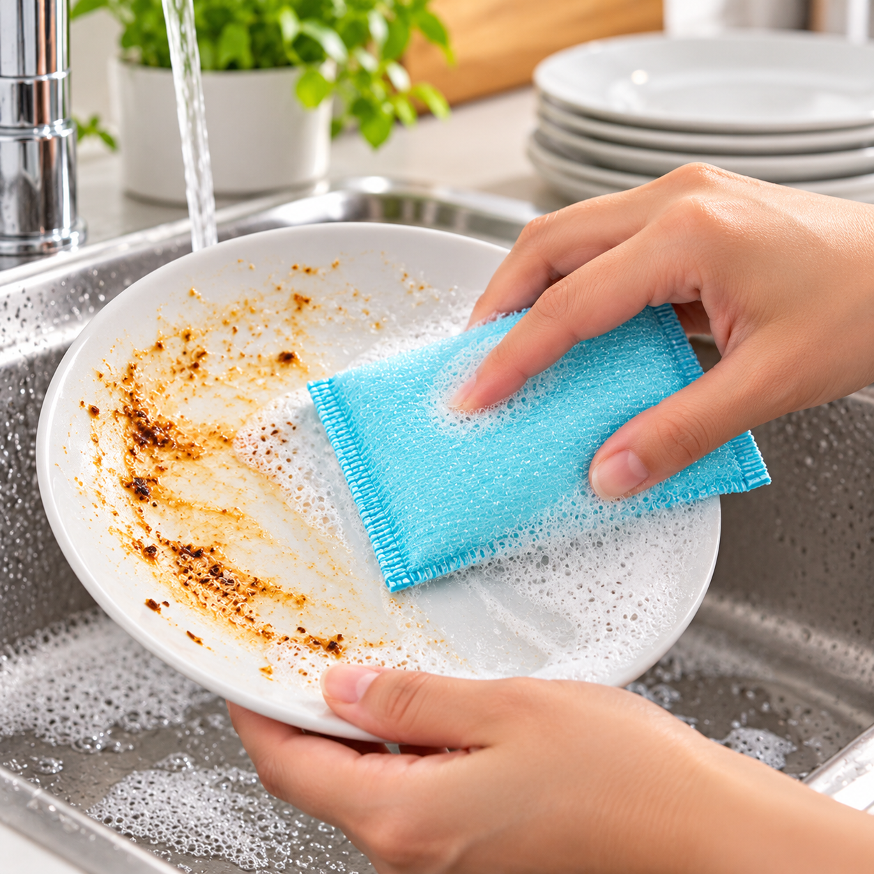Zidello Scratch Conscious Cleaning Sponge – Multi-Purpose Kitchen Scrubbing Sponge for Dishes, Pots and Pans