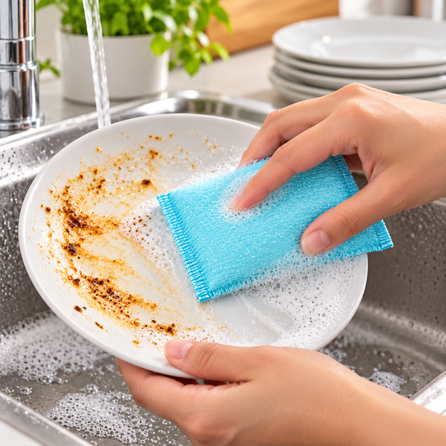 Zidello Max Scratch Conscious Cleaning Sponge – Multi-Purpose Kitchen Scrubbing Sponge for Dishes, Pots & Pans (Pack of 4)