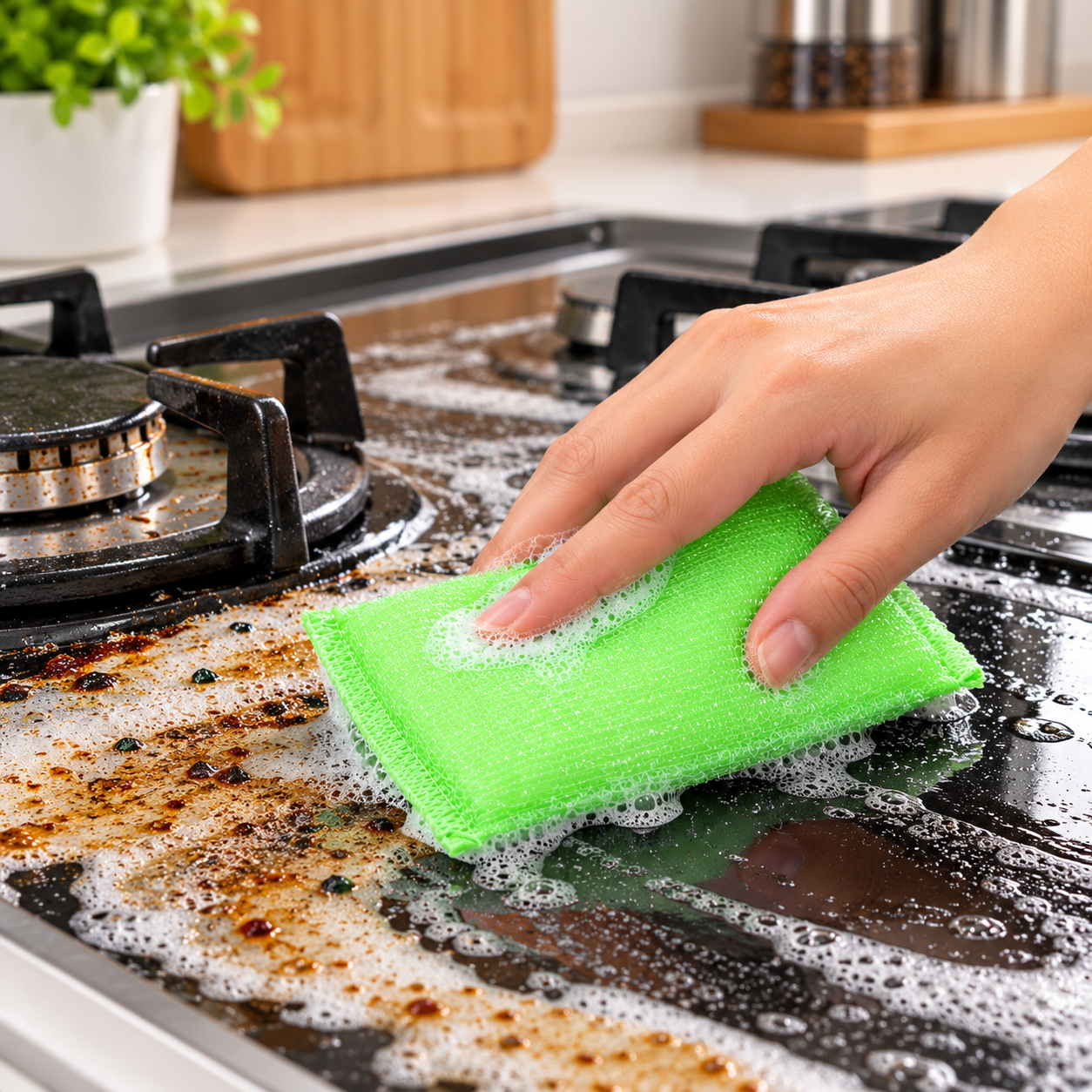 Zidello Scratch Conscious Cleaning Sponge – Multi-Purpose Kitchen Scrubbing Sponge for Dishes, Pots and Pans