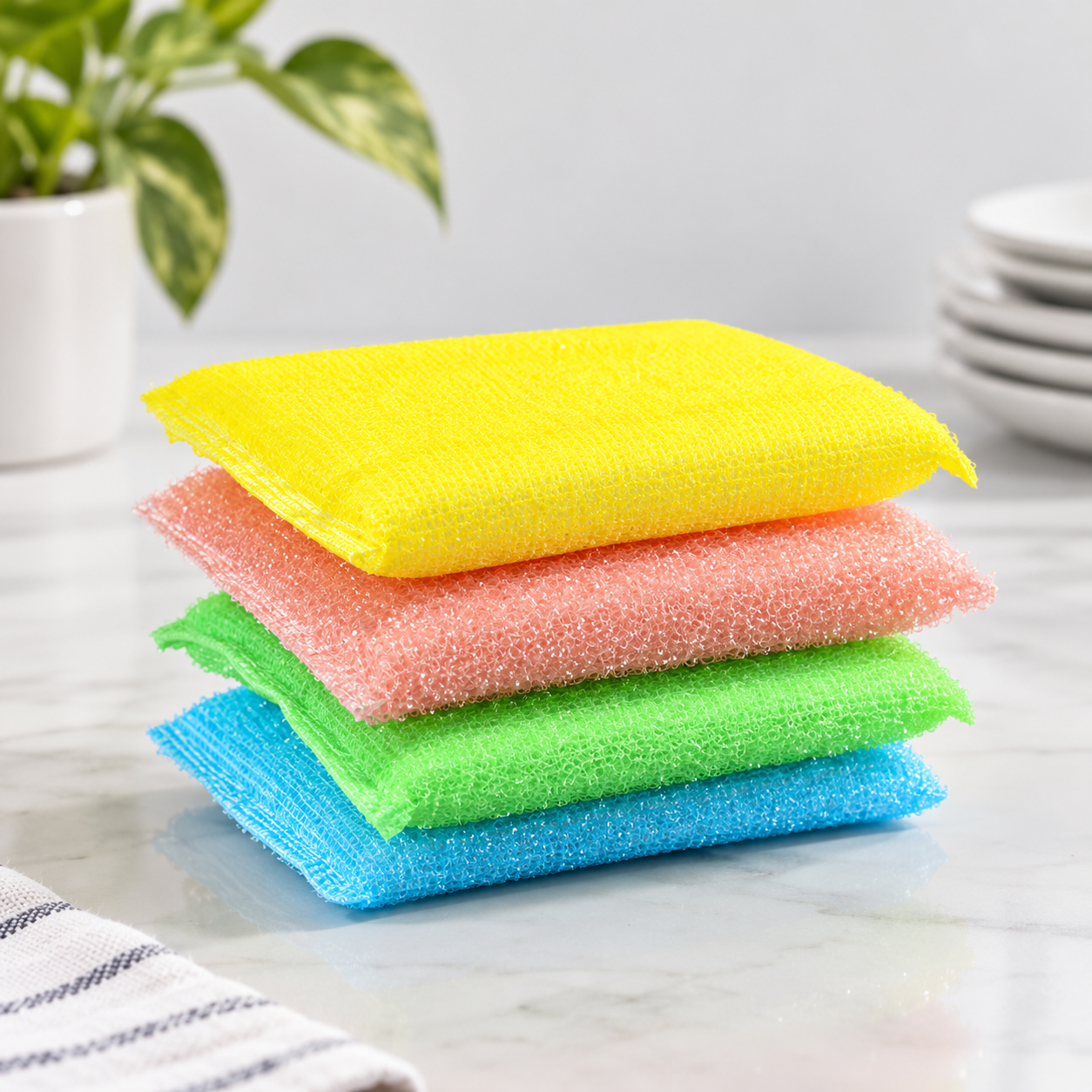 Zidello Scratch Conscious Cleaning Sponge – Multi-Purpose Kitchen Scrubbing Sponge for Dishes, Pots and Pans