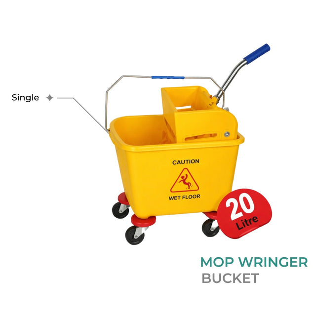 Zidello Single Mop Bucket with Wringer | Durable Floor Cleaning Bucket