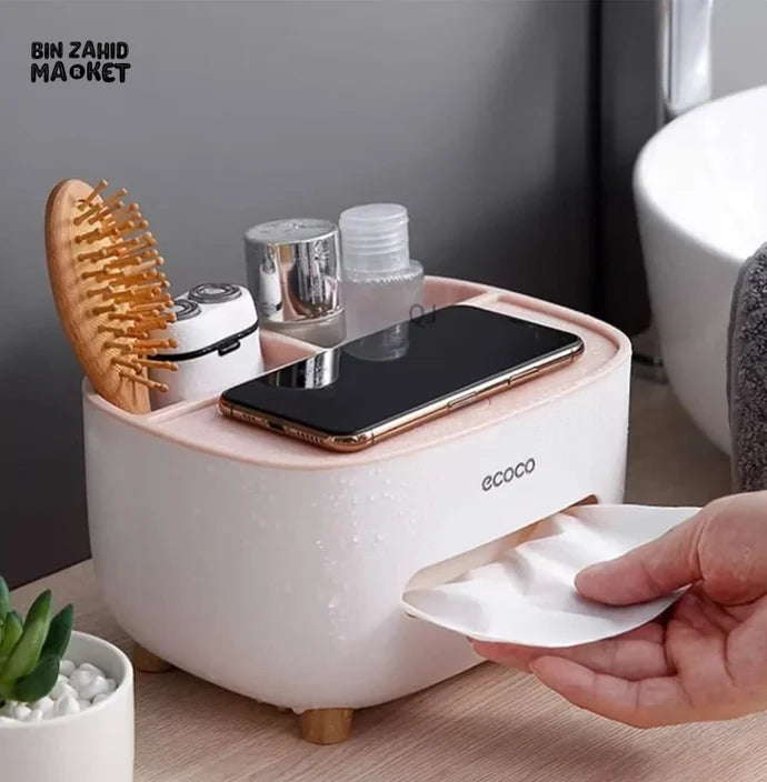 ECOCO Waterproof Toilet Paper Holder – Multi-Function Bathroom Tissue & Storage Organizer