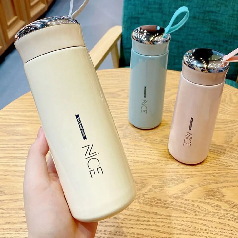 Insulated Glass Water Flask – Double-Wall Thermal Water Bottle with Leak-Resistant Lid (Random Color)