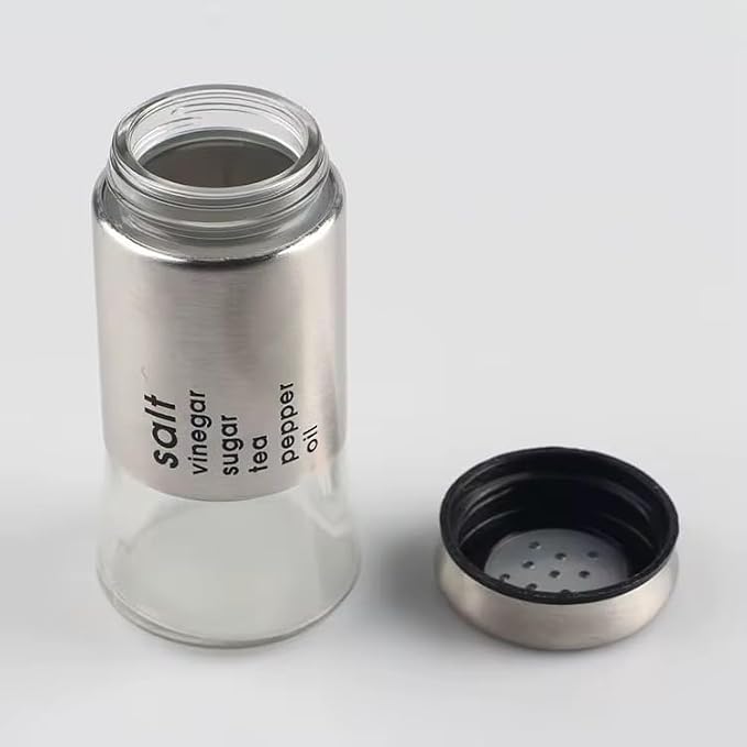 S.S Salt & Pepper Shaker – Long Glass Spice & Seasoning Dispenser